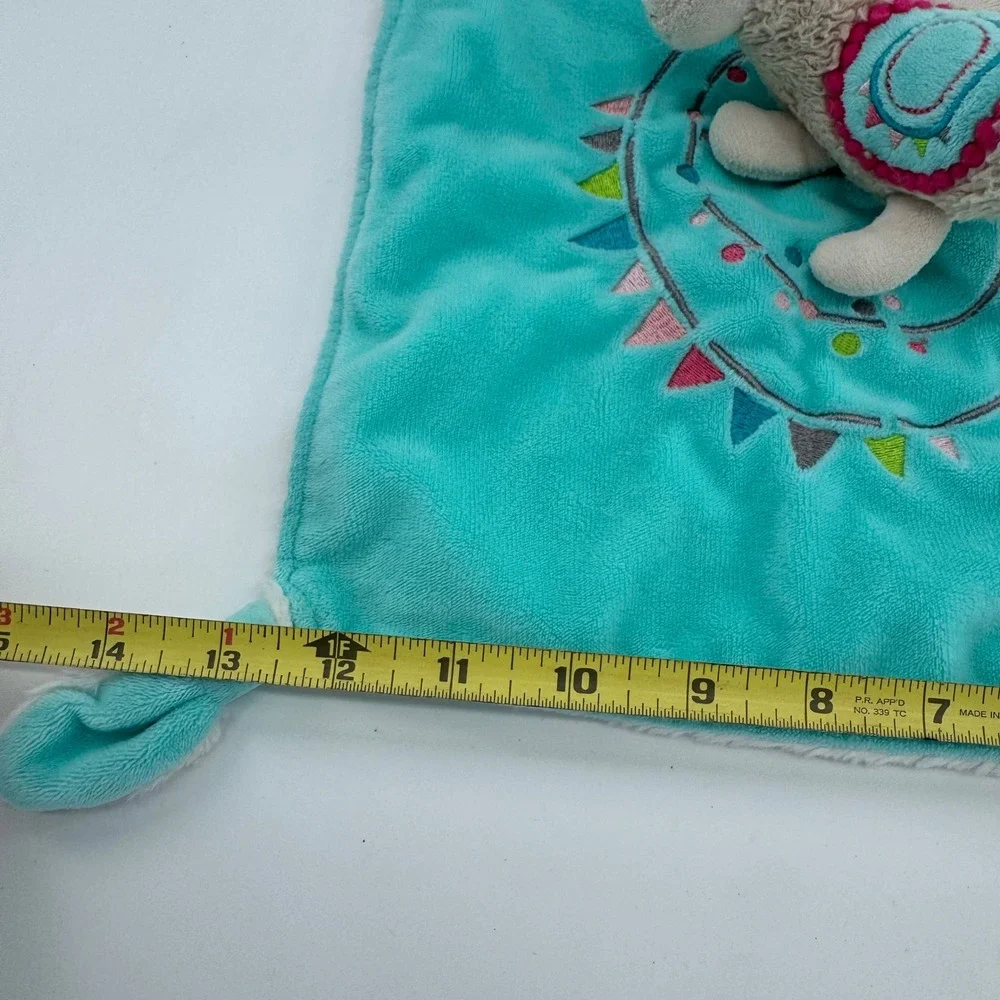 Mary Meyer Llama Lovey Kids Blue White Embroidered Security Blanket Knotted‎